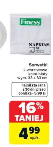 Serwetki 2-warstwowe kolor biały