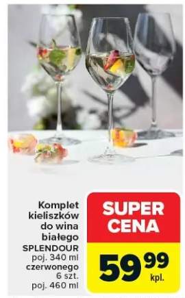 Komplet kieliszków do wina białego Splendour poj. 340 ml czerwonego poj. 460 ml