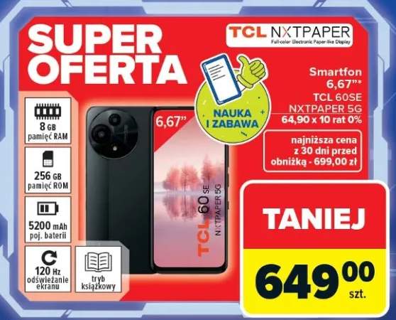 Smartfon 6,67'' TCL 60SE NXTPAPER 5G