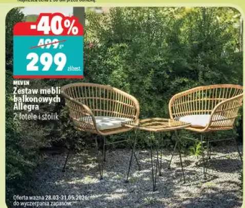 Zestaw mebli balkonowych Allegra 2 fotele i stolik