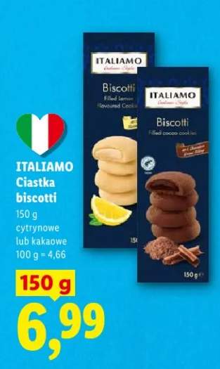 Ciastka biscotti cytrynowe lub kakaowe