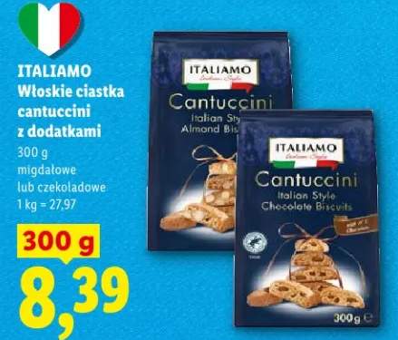 Włoskie ciastka cantuccini z dodatkami migdałowe lub czekoladowe