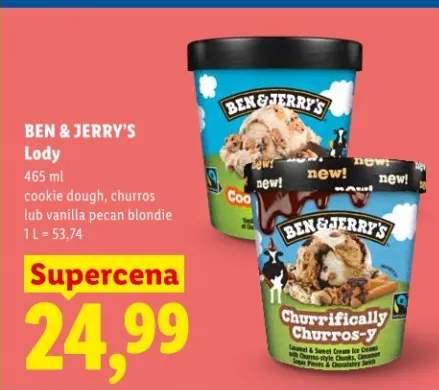 Lody cookie dough, churros lub vanilla pecan blondie