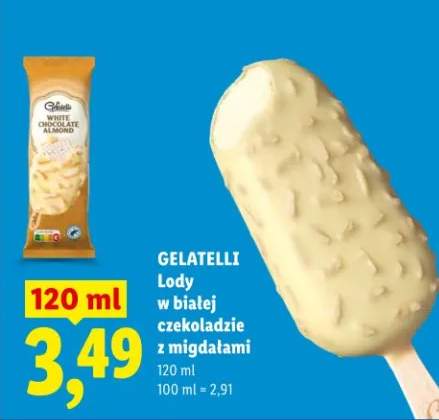 Lody w białej czekoladzie z migdałami