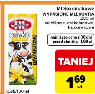 Mleko smakowe wypasione waniliowe, czekoladowe, truskawkowe