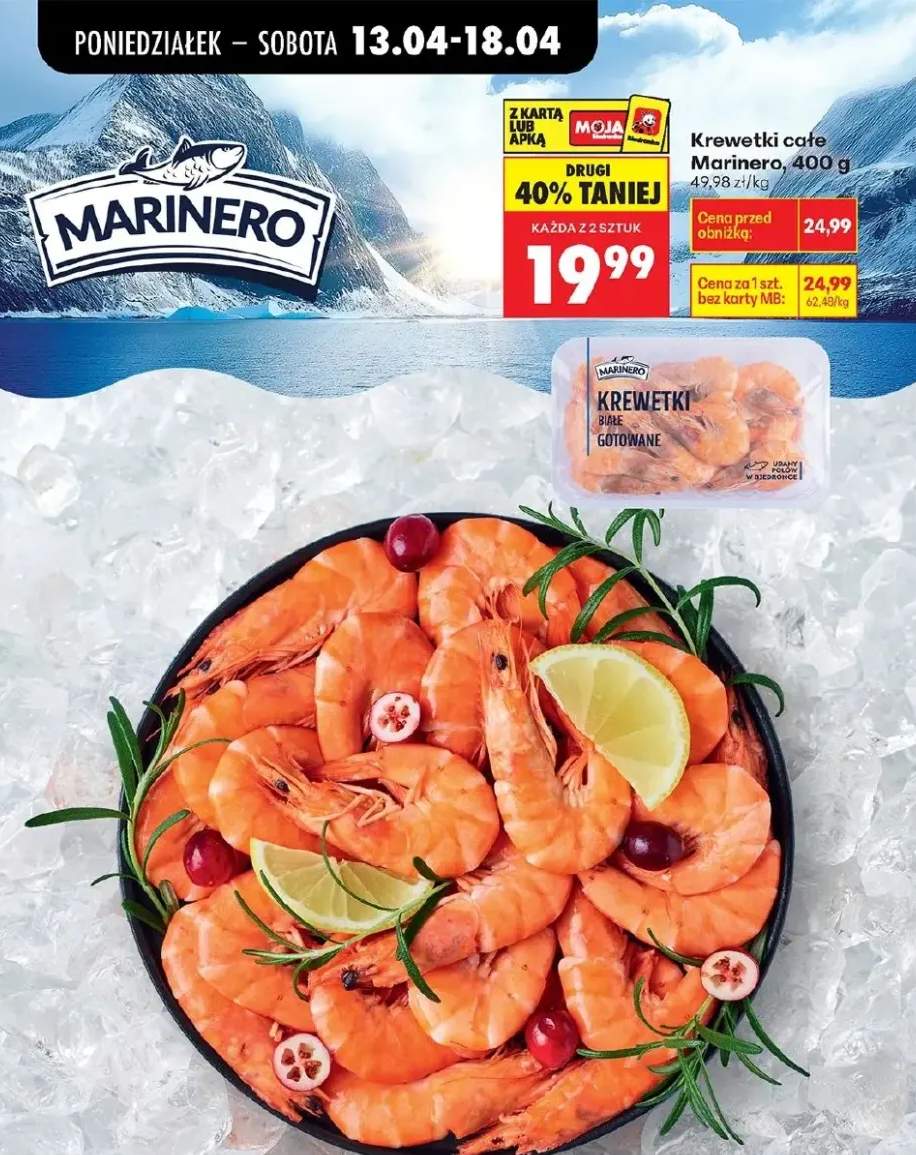 Krewetki cafe gotowane białe