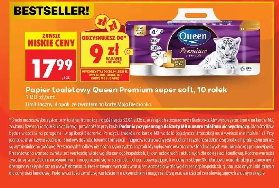 Papier toaletowy Premium super soft, 10 rolek
