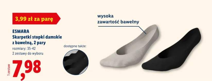 Skarpetki stopki damskie z bawełną, 2 pary