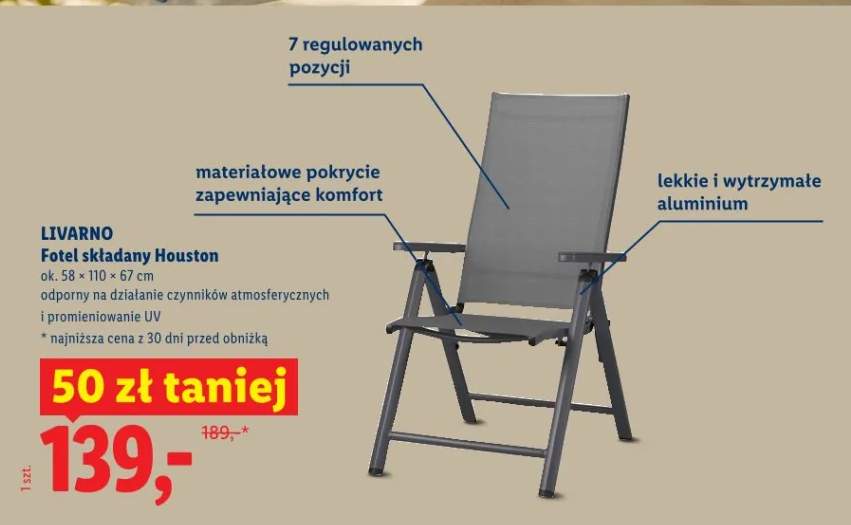 Fotel składany Houston