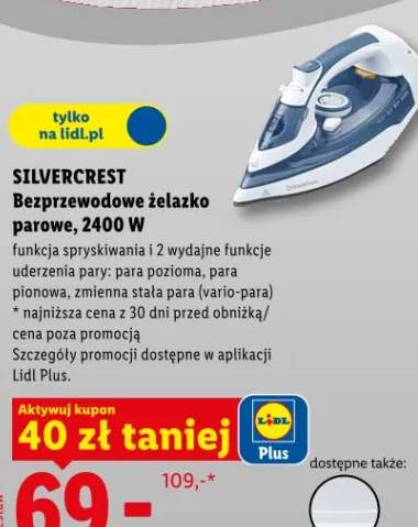 Bezprzewodowe żelazko parowe, 2400W