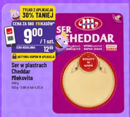 Ser w plastrach Cheddar Mlekovita