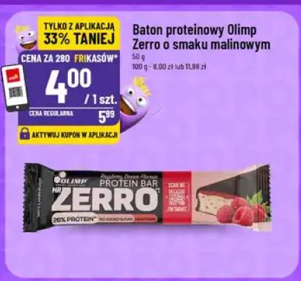 Baton proteinowy Zero o smaku malinowym
