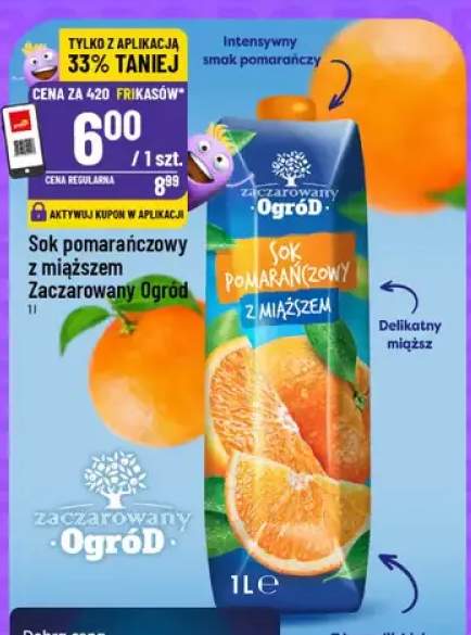 Sok pomarańczowy z miąższem Zaczarowany Ogród