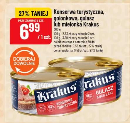 Konserwa turystyczna, golonkowa, gulasz lub mielonka