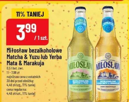 Miłosław bezalkoholowe Matcha & Yuzu lub Yerba Mata & Marakuja