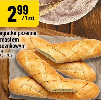 Bagietka pszenna z masłem czosnkowym