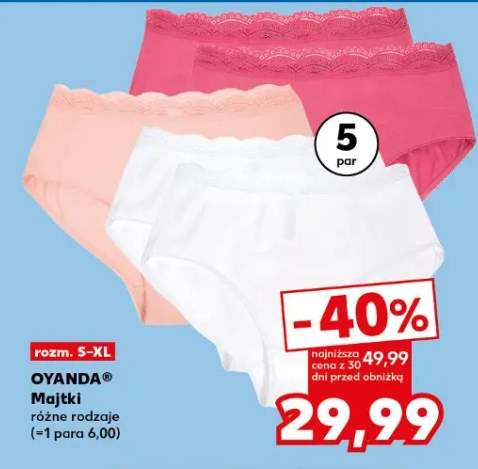 Majtki różne rodzaje