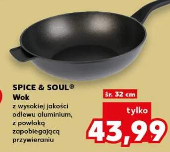 Wok z wysokiej jakości odlewu aluminium, z powłoką zapobiegającą przywieraniu