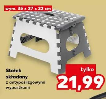 Stołek składany z antypoślizgowymi wypustkami