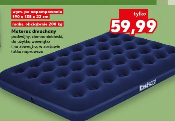 Materac dmuchany podwójny, ciemnoniebieski