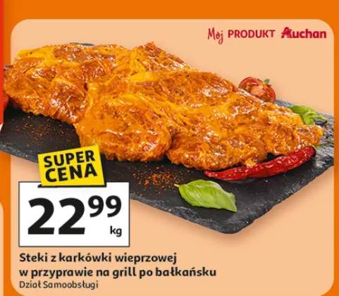 Steki z karkówki wieprzowej w przyprawie na grill po bałkańsku