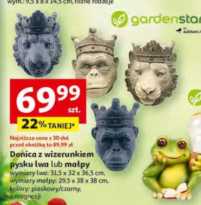 Donica z wizerunkiem pysku lwa lub małpy