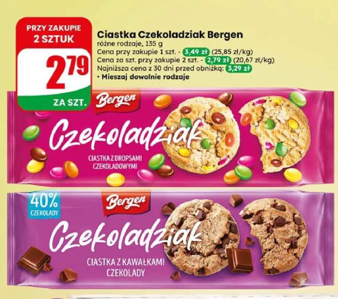 Ciastka czekoladziak różne rodzaje