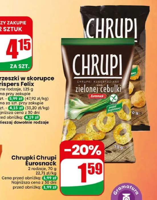 Chrupki zielonej cebulki