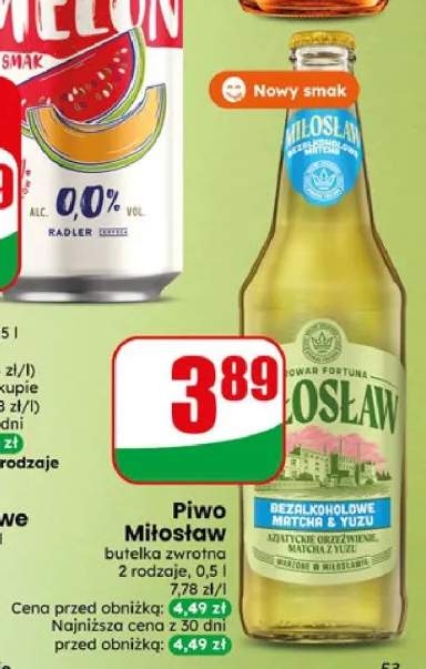 Piwo Miłosław butelka zwrotna