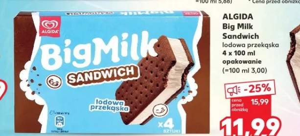 Big Milk Sandwich lodowa przekąska