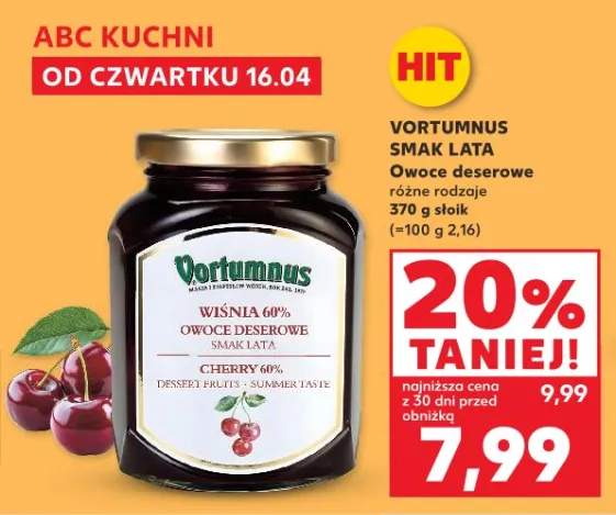 Owoce deserowe wiśnia 60% owoce deserowe smak lata różne rodzaje