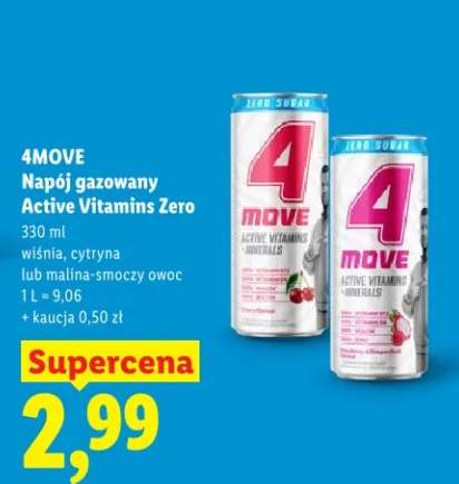 Napój gazowany Active Vitamins Zero malina-smoczy owoc