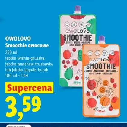 Smoothie owocowe jabłko-marchew-truskawka