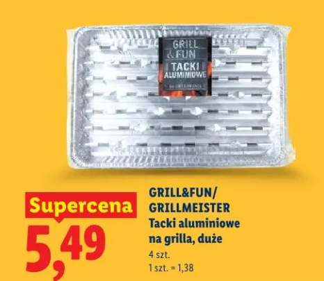 Tacki aluminiowe na grilla, duże