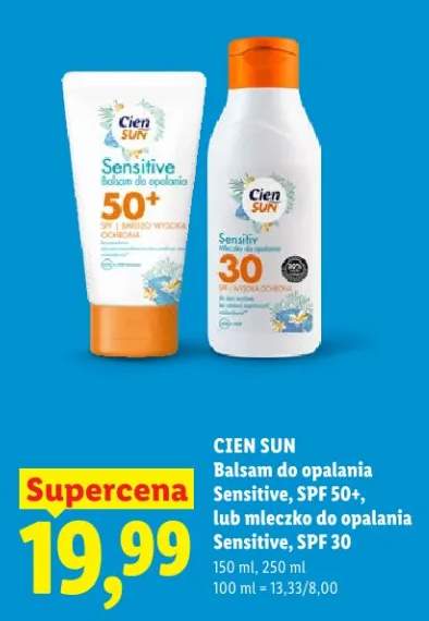 Balsam do opalania Sensitive, SPF 50+ lub mleczko do opalania Sensitive, SPF 30