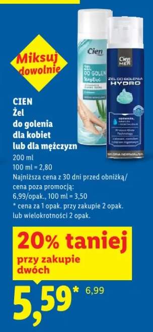 Żel do golenia dla kobiet lub dla mężczyzn