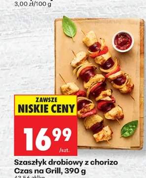 Szaszłyk drobiowy z chorizo