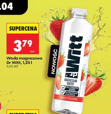 Woda magnezowa o smaku truskawki