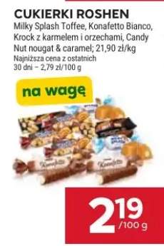 Cukierki Milky Splash Toffee, Konafetto Bianco, Krock z karmelem i orzechami, Candy Nut nougat & caramel