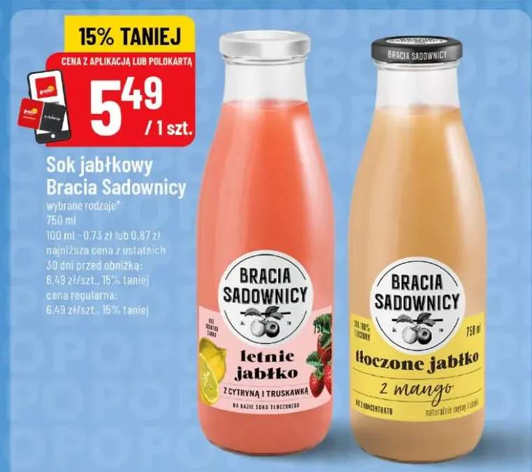 Sok jabłkowy tłoczone jabłko z mango