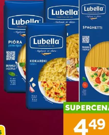 Makaron spaghetti, świderki, kokardki, pióra