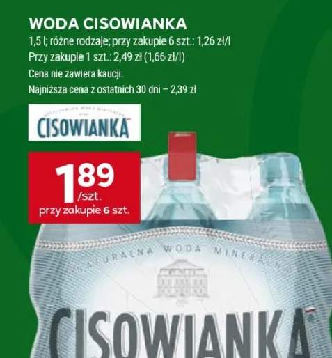 Woda Cisowianka niegazowana