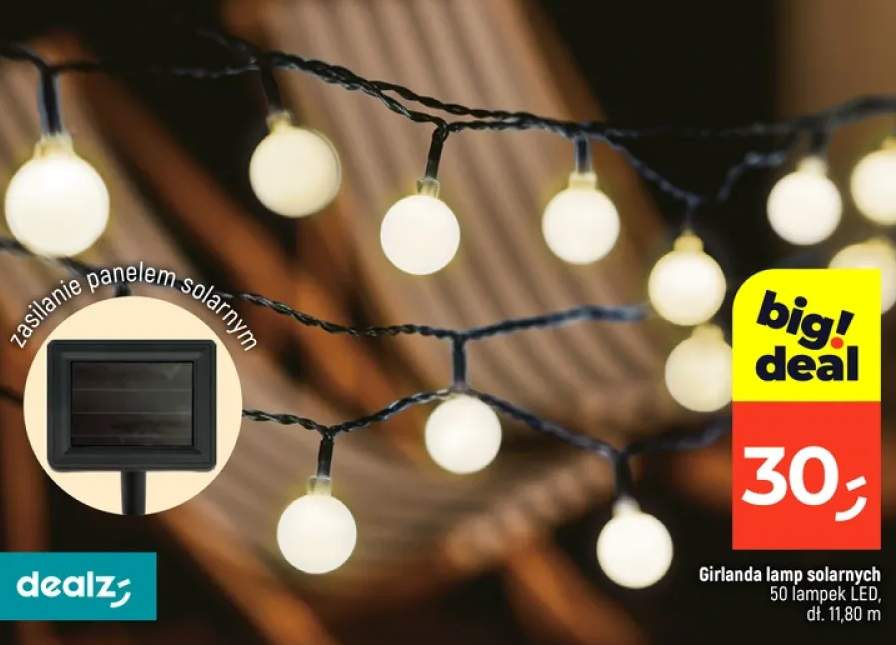 Girlanda lamp solarnych 50 lampek LED