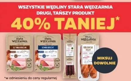 Wędliny stara wędzarnia - drugi tańszy produkt 40% taniej