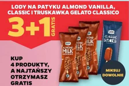 Lody na patyku Almond Vanilla, Classic, Truskawka