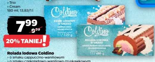 Rolada lodowa o smaku cappuccino-waniliwowym, o smaku czekoladowo-waniliwowo-truskawkowym