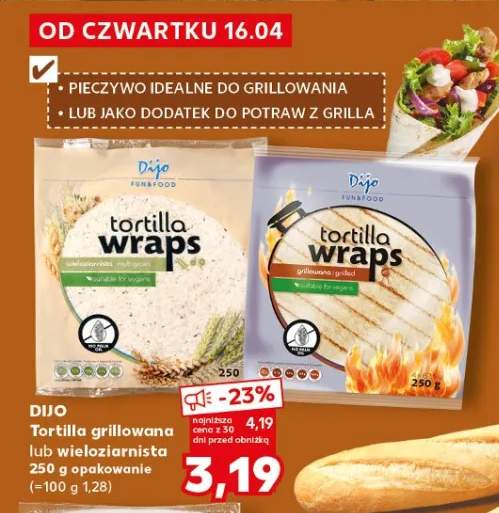 Tortilla grillowana wieloziarnista