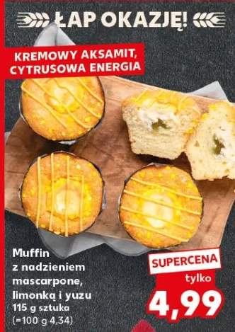 Muffin z nadzieniem mascarpone, limonki i yuzu 115g