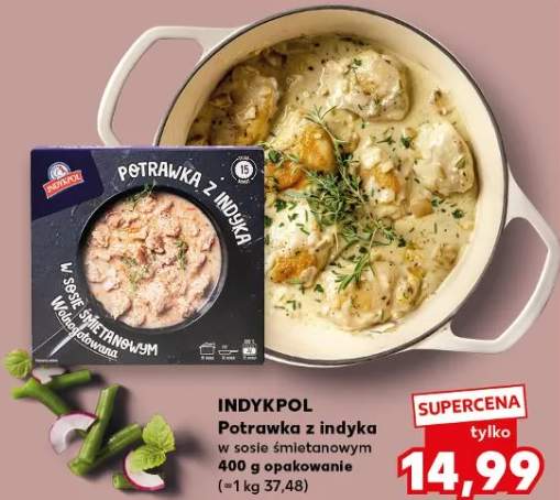 Potrawka z indyka w sosie śmietanowym