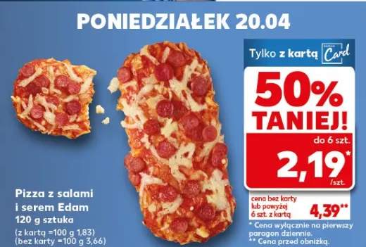Pizza z salami i serem Edam 120 g sztuka